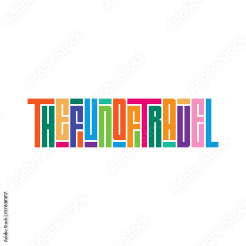 The fun of travel colorful alphabet, playful letters. Vector typographic design.