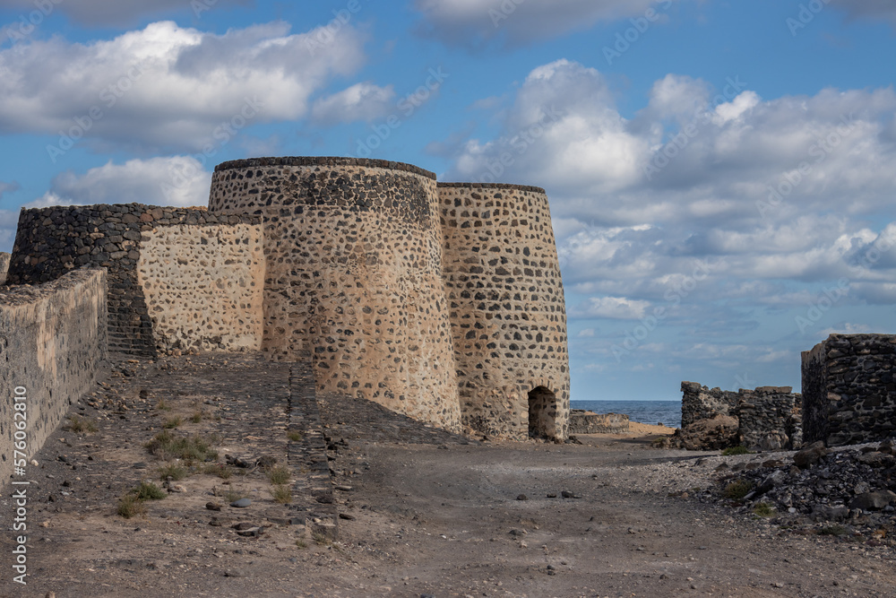 Ruin at the coast of Atlantic ocean, Hondura, Fuerteventura