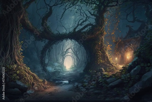 Unraveling the Mysteries of an Enchanted Forest  The Secrets of a Fantasy Landscape Generative AI