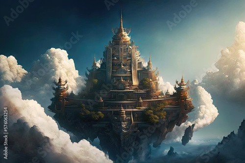 Up High in the Sky: The Magnificence of the Heavenly Palace Unfolded Generative AI
