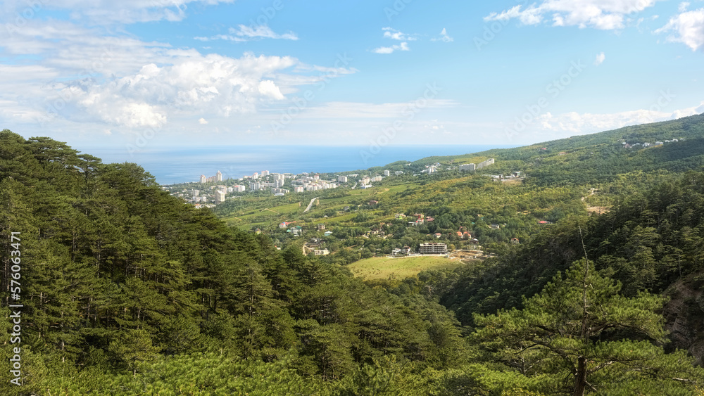 View of Yalta from the top of the Botkin trail.Crimea autumn