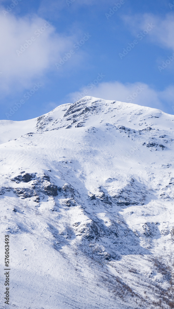 snowy mountain landscape on a sunny day snowy mountain landscape on a sunny day