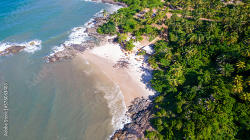 Aerial view of Ilheus, tourist town in Bahia. Historic city center with sea and river. photo