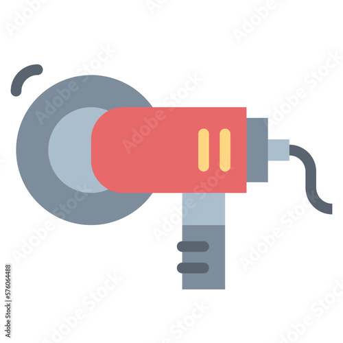 Angle grinder flat icon style