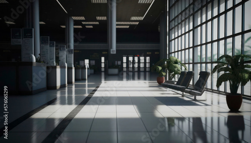 interior of a modern airport Generative AI