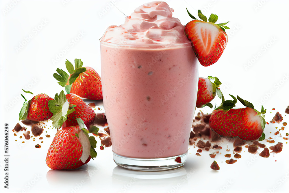 strawberry smoothie isolated on white background strawberry smoothie isolated on white background