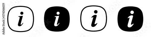 Information vector icons set. Black information icon. Isolated on white background