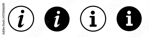 Information vector icons set. Black information icon. Isolated on white background