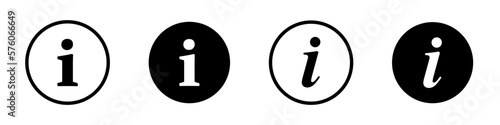 Information vector icons set. Black information icon. Isolated on white background