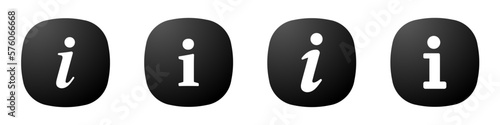 Information vector icons set. Black information icon. Isolated on white background