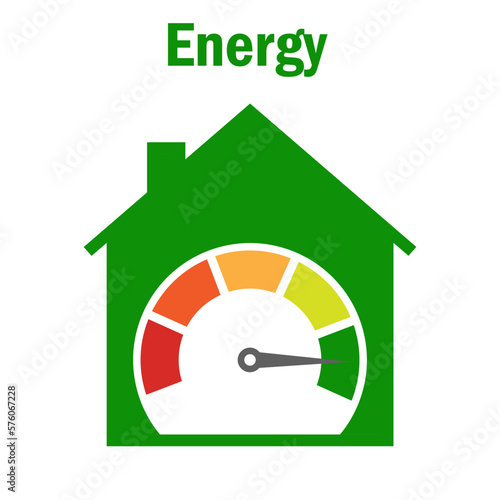 Energy house. energy chart. 3d vector illustration. Chart concept. 