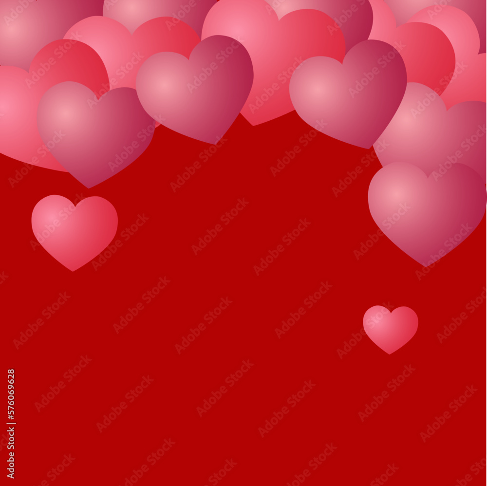 Red hearts background illustration