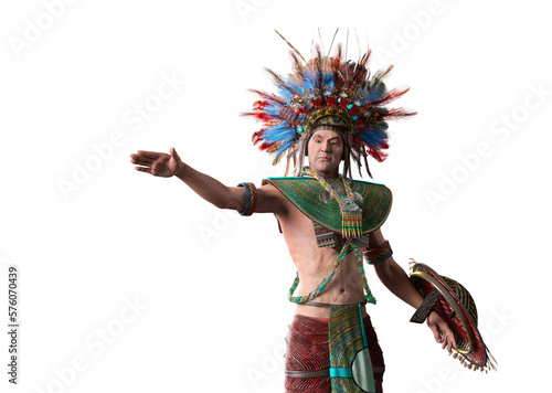 Historical portrait of Maya Prince Ruler of the Aztecs 3d render