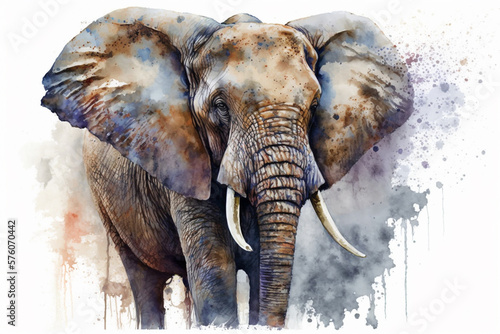 Wildlife Wonders  An Animal Portrait in Aquarelle Colors. Ai generated.