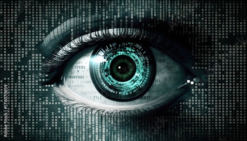 Big brother is watching you. Digital spy concept. Based on Generative AI