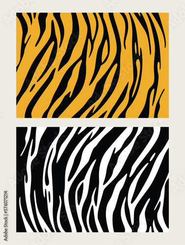 Tiger stripes abstract background orange black. Vector of animal fur print.