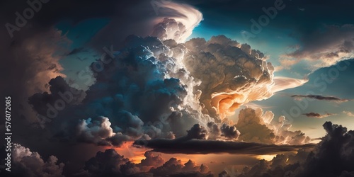 evening sky clouds - generative ai © Andrus Ciprian