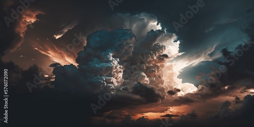 evening sky clouds - generative ai