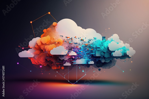 Cyber security, AI Mind, Network Management, Modern Data Center, Cloud Networking, AI Generated Art