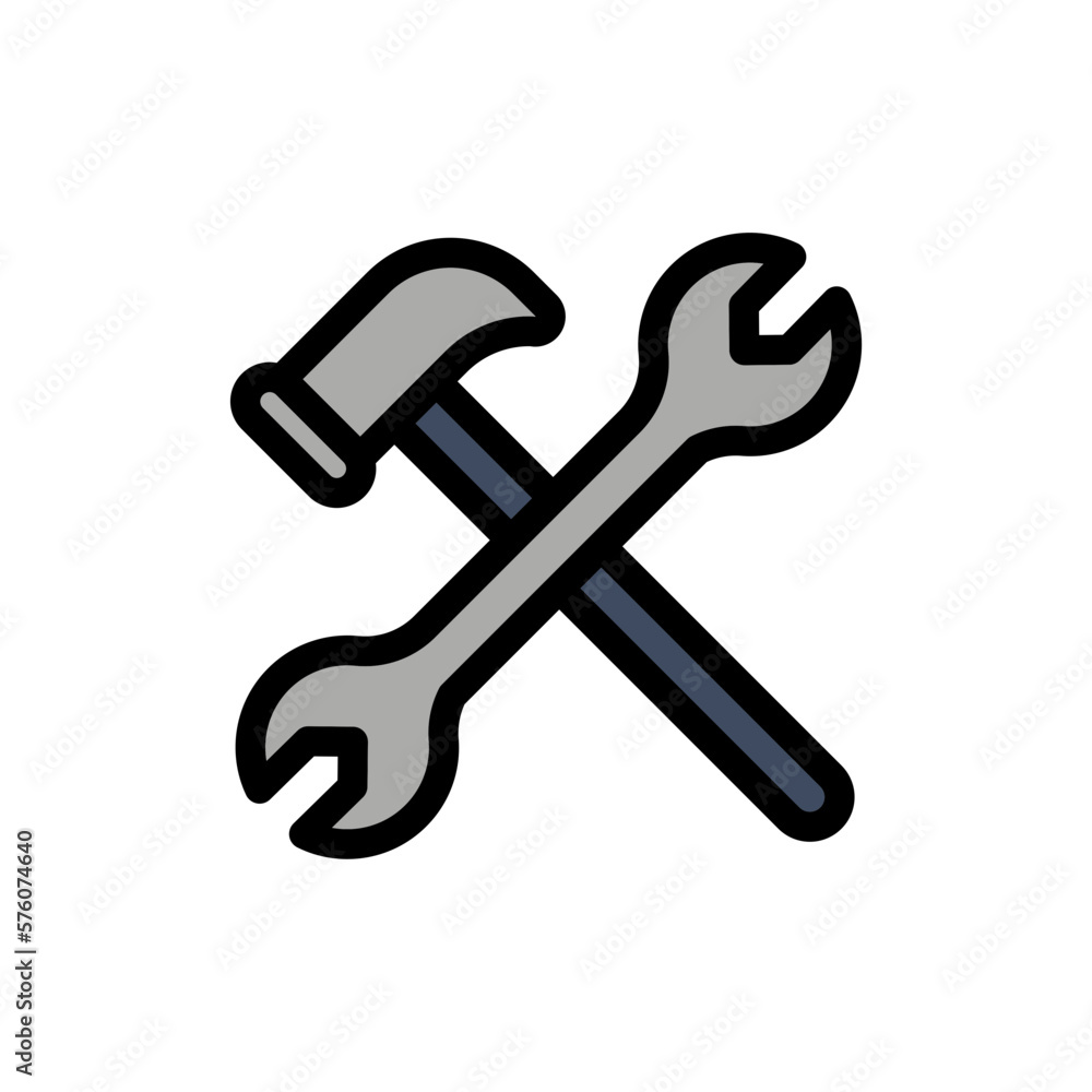 icon labor day with concept wrench and hammer. editable file, vector illustration. icon labor day with concept wrench and hammer. editable file, vector illustration.