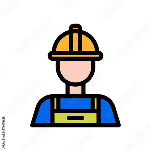 icon Labor Day with concept men worker, mechanic or employee. editable file, vector illustration.