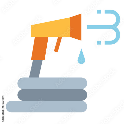 Water sprayer flat icon style
