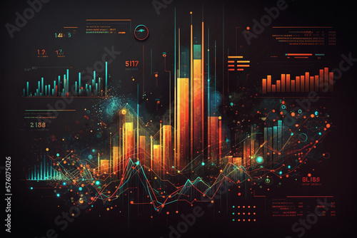 Data in Motion: Exploring the Artistry of Financial Charts. AI generated.