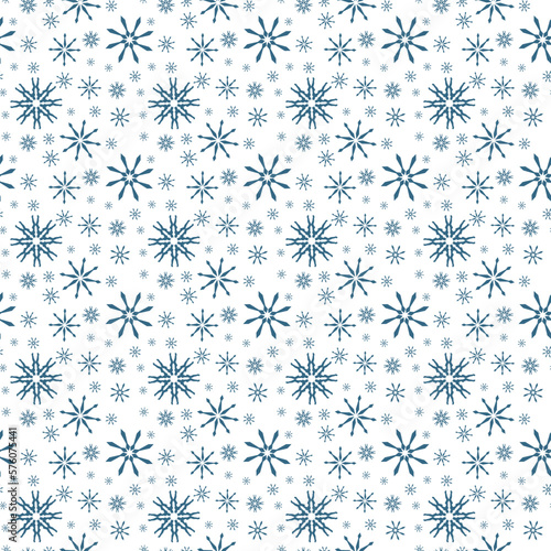 Seamless pattern of snowflakes on a white background. Paper for gifts. Pattern for fabrics, napkins.