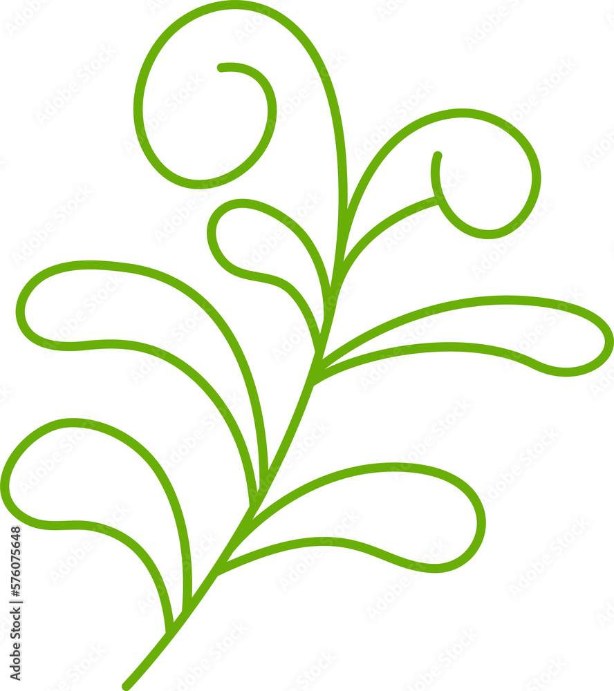 green leaves and branch line illustration green leaves and branch line illustration
