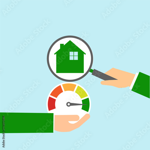 Energy house. energy chart. 3d vector illustration. Chart concept. 