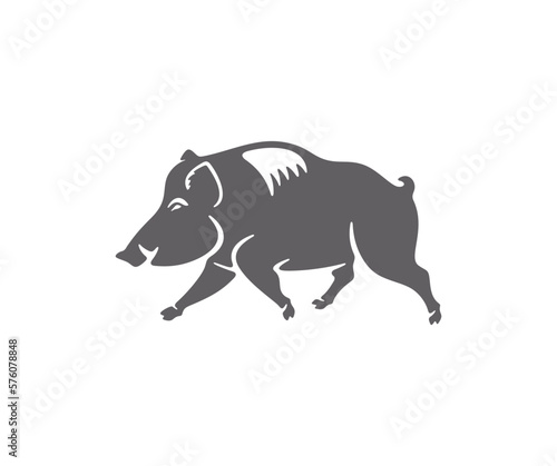 Wild boar, boar, pig, piglet and piggy, silhouette and graphic design. Animal, hog, beast, nature, wild nature and wildlife, vector design and illustration