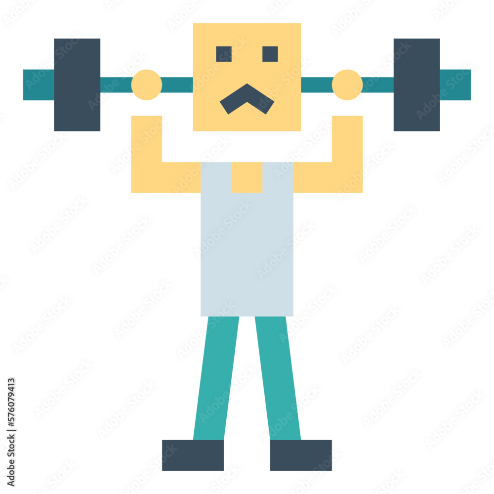 weight training flat icon style weight training flat icon style