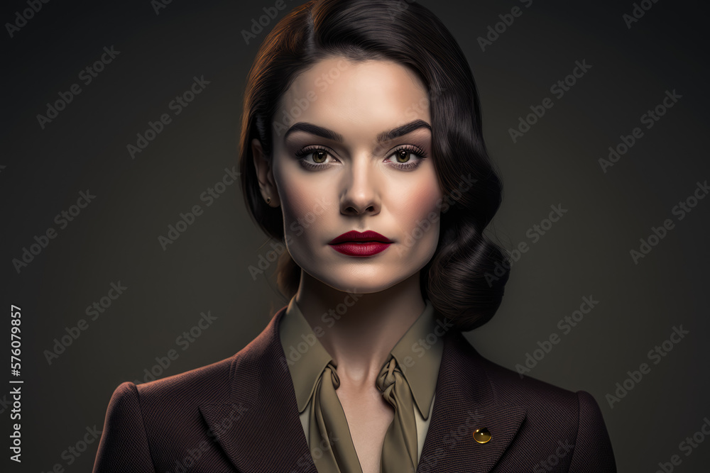 portrait of an elegant and sophisticated brunette woman in a formal business setting, generative ai portrait of an elegant and sophisticated brunette woman in a formal business setting, generative ai