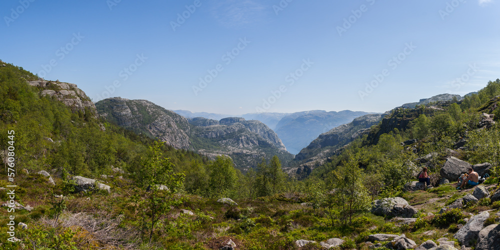 Panoramic view over beautiful Lysefjord, Norway