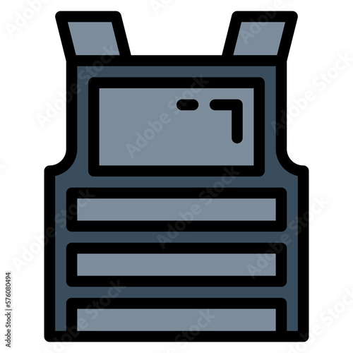 bulletproof vest filled outline icon style