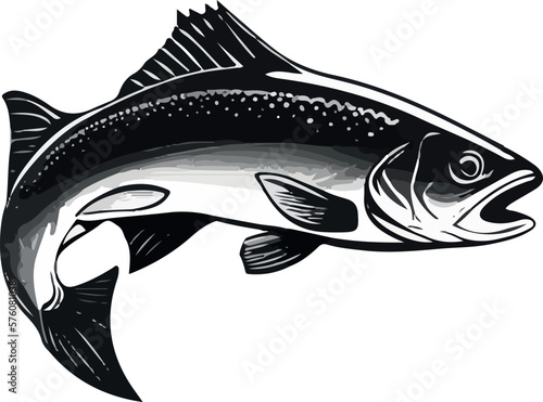 Detailed salmon logo
