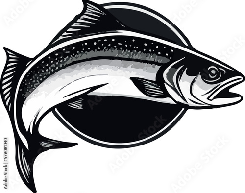 Detailed salmon logo