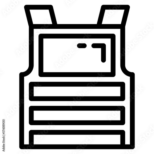 bulletproof vest line icon style