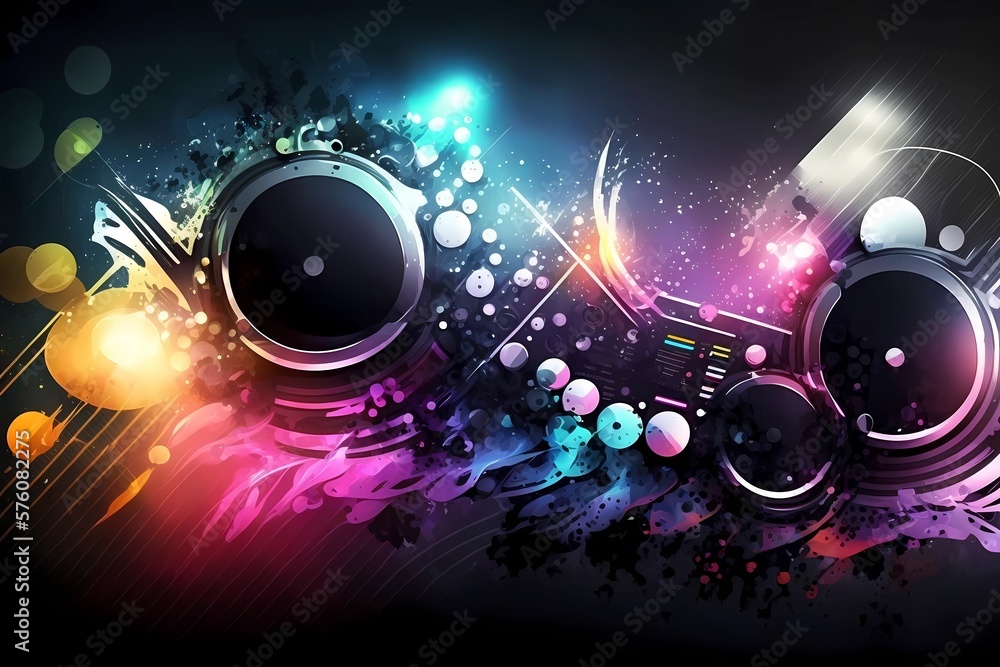 Futuristic music abstract visual background. Trendy techno beat