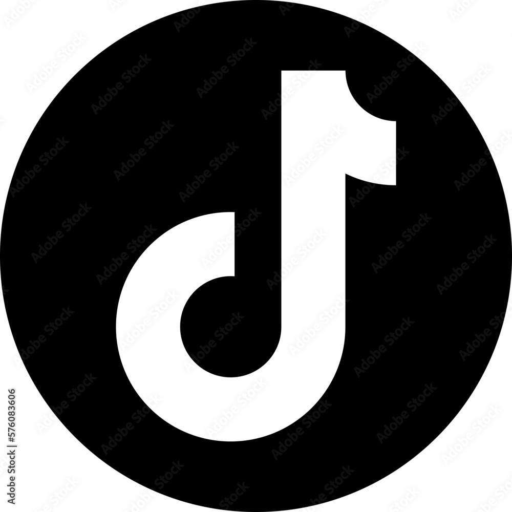 Tiktok logo. Realistic social media icon logotype. Tik Tok line Icon ...