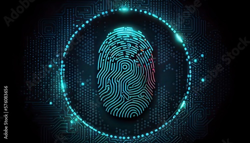 Wallpaper Mural A biometric scan of a fingerprint on a PCB, Generative Ai Torontodigital.ca