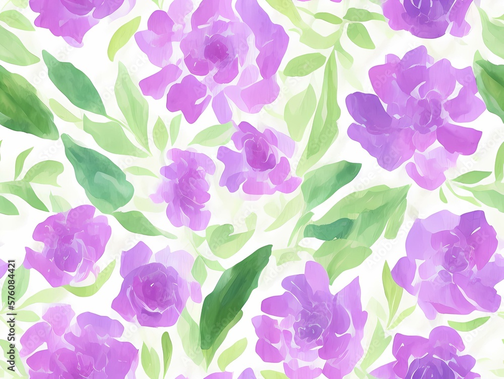 Seamless flower pattern created with generative ai technology Seamless flower pattern created with generative ai technology