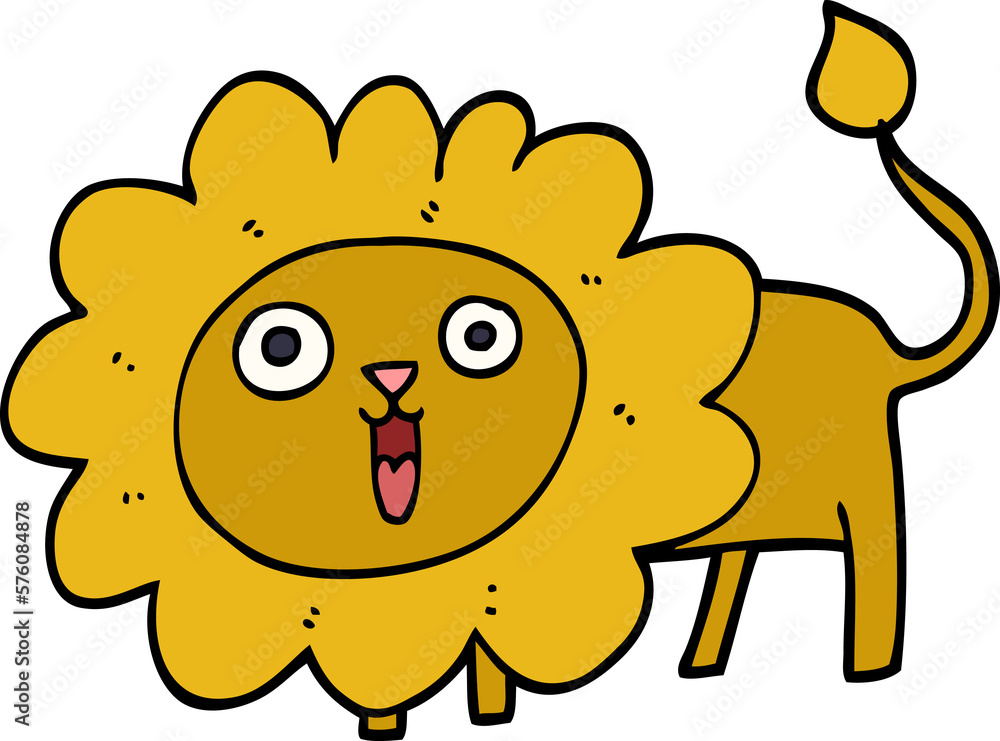 cartoon doodle happy lion cartoon doodle happy lion