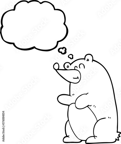 thought bubble cartoon bear