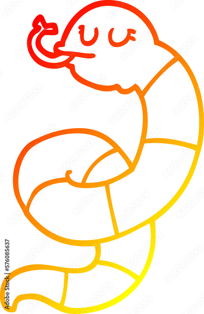 warm gradient line drawing cartoon snake coiled warm gradient line drawing cartoon snake coiled