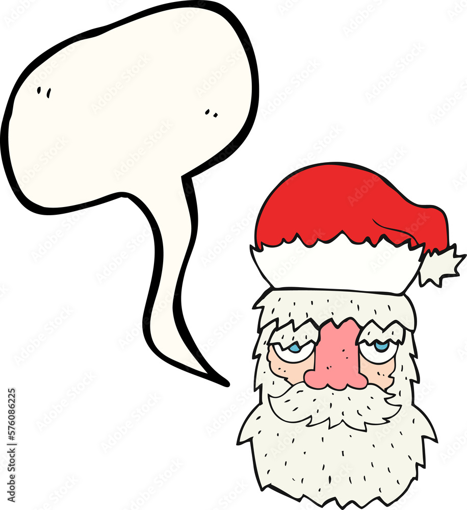 speech bubble cartoon tired santa claus face speech bubble cartoon tired santa claus face