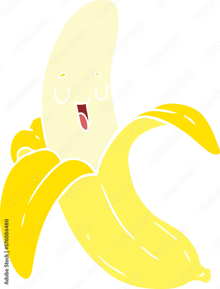 flat color style cartoon banana