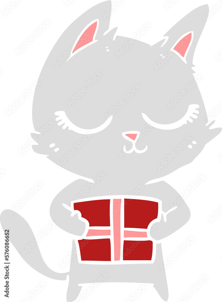 calm flat color style cartoon cat calm flat color style cartoon cat