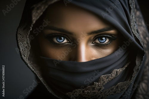 Uncovering the Beauty of Diversity: An Arabic Woman in Her Veil - AI Generative