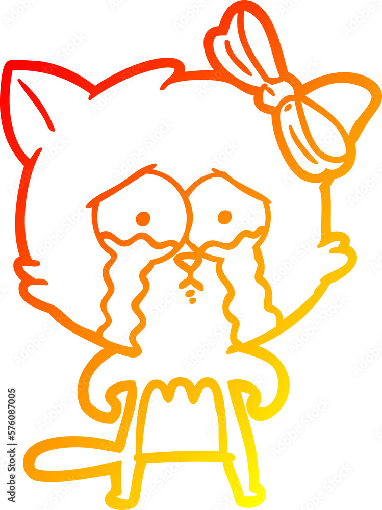warm gradient line drawing cartoon cat warm gradient line drawing cartoon cat